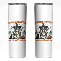 Witchy Beach Summerween Vacation Skinny Tumbler Chillin And Thrillin