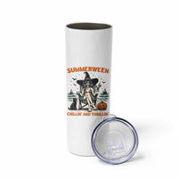 Witchy Beach Summerween Vacation Skinny Tumbler Chillin And Thrillin