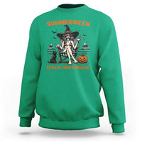 Witchy Beach Summerween Vacation Sweatshirt Chillin And Thrillin