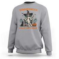 Witchy Beach Summerween Vacation Sweatshirt Chillin And Thrillin