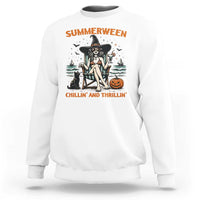 Witchy Beach Summerween Vacation Sweatshirt Chillin And Thrillin