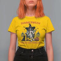 Witchy Beach Summerween Vacation T Shirt For Women Chillin And Thrillin