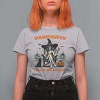 Witchy Beach Summerween Vacation T Shirt For Women Chillin And Thrillin