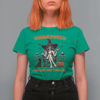 Witchy Beach Summerween Vacation T Shirt For Women Chillin And Thrillin