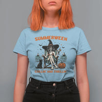 Witchy Beach Summerween Vacation T Shirt For Women Chillin And Thrillin