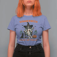 Witchy Beach Summerween Vacation T Shirt For Women Chillin And Thrillin