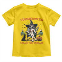 Witchy Beach Summerween Vacation Toddler T Shirt Chillin And Thrillin