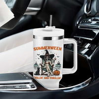 Witchy Beach Summerween Vacation Tumbler With Handle Chillin And Thrillin