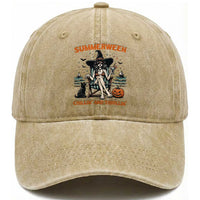 Witchy Beach Summerween Vacation Washed Cotton Baseball Cap Chillin And Thrillin