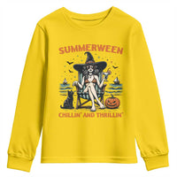 Witchy Beach Summerween Vacation Youth Sweatshirt Chillin And Thrillin