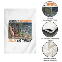Welcome To Summerween Chillin And Thrillin Garden Flag Funny Summer Halloween