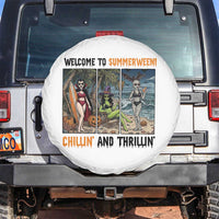 Welcome To Summerween Chillin And Thrillin Spare Tire Cover Funny Summer Halloween