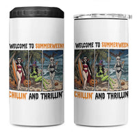 Welcome To Summerween Chillin And Thrillin 4 in 1 Can Cooler Tumbler Funny Summer Halloween