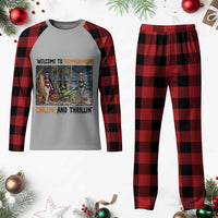 Welcome To Summerween Chillin And Thrillin Plaid Pajama Set Funny Summer Halloween