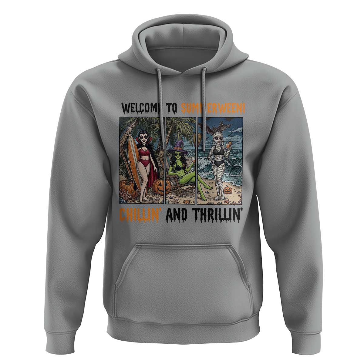 Welcome To Summerween Chillin And Thrillin Hoodie Funny Summer Halloween