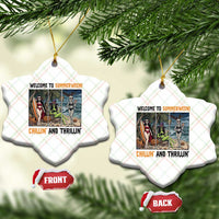 Welcome To Summerween Chillin And Thrillin Ceramic Ornament Funny Summer Halloween