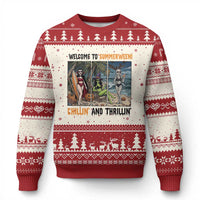 Welcome To Summerween Chillin And Thrillin Ugly Christmas Sweater Funny Summer Halloween