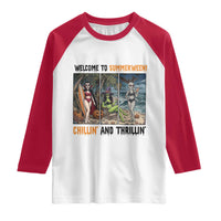 Welcome To Summerween Chillin And Thrillin Raglan Shirt Funny Summer Halloween