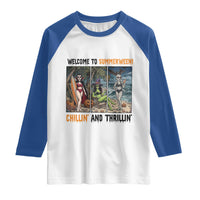 Welcome To Summerween Chillin And Thrillin Raglan Shirt Funny Summer Halloween