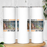 Welcome To Summerween Chillin And Thrillin Skinny Tumbler Funny Summer Halloween