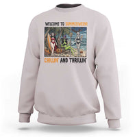 Welcome To Summerween Chillin And Thrillin Sweatshirt Funny Summer Halloween