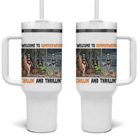 Welcome To Summerween Chillin And Thrillin Tumbler With Handle Funny Summer Halloween