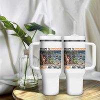 Welcome To Summerween Chillin And Thrillin Tumbler With Handle Funny Summer Halloween