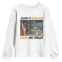 Welcome To Summerween Chillin And Thrillin Youth Sweatshirt Funny Summer Halloween