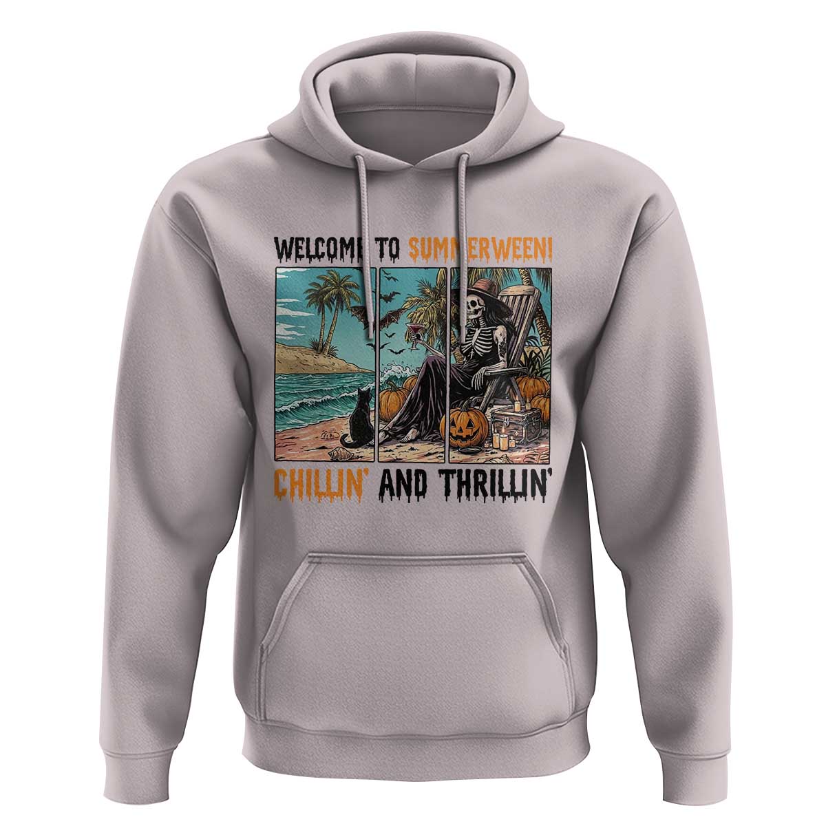 Welcome To Summerween Chillin And Thrillin Hoodie Spooky Beach Party Gift