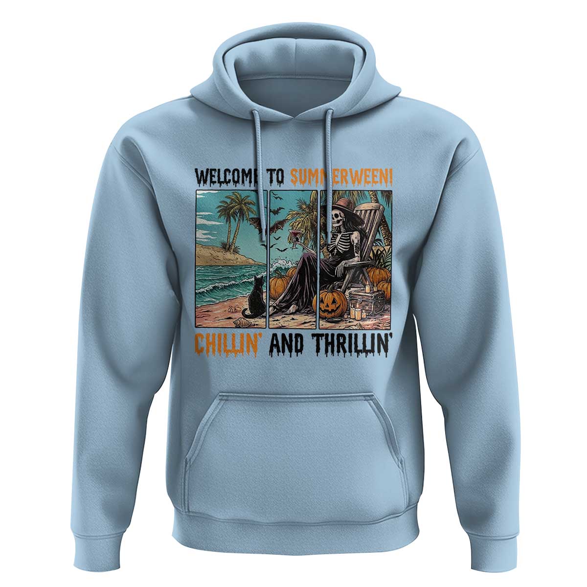 Welcome To Summerween Chillin And Thrillin Hoodie Spooky Beach Party Gift