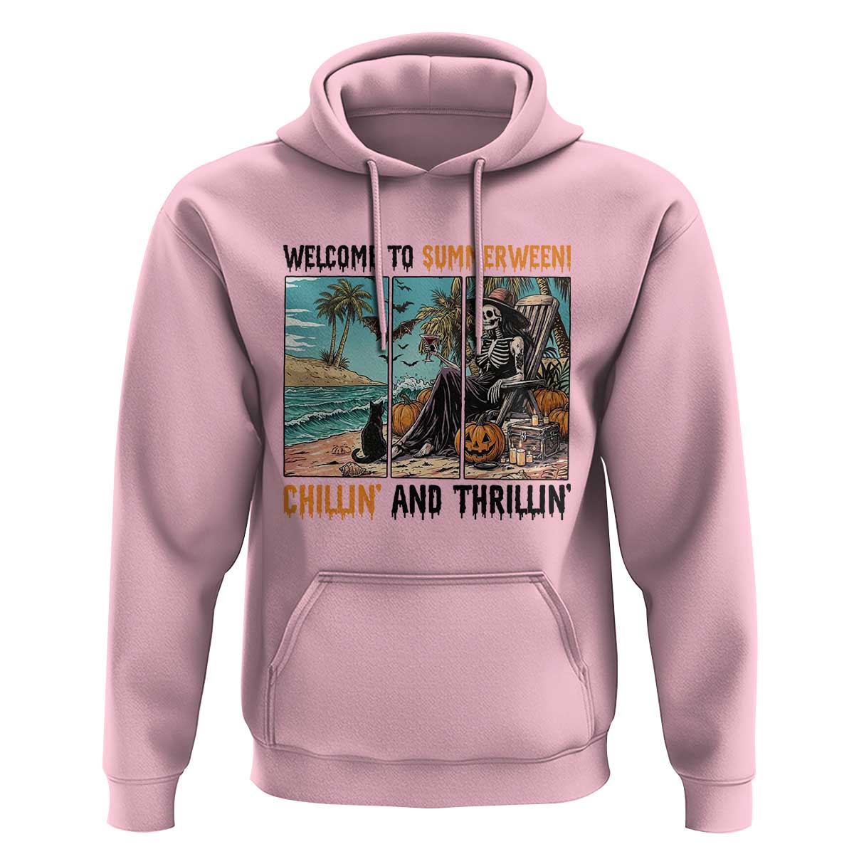 Welcome To Summerween Chillin And Thrillin Hoodie Spooky Beach Party Gift