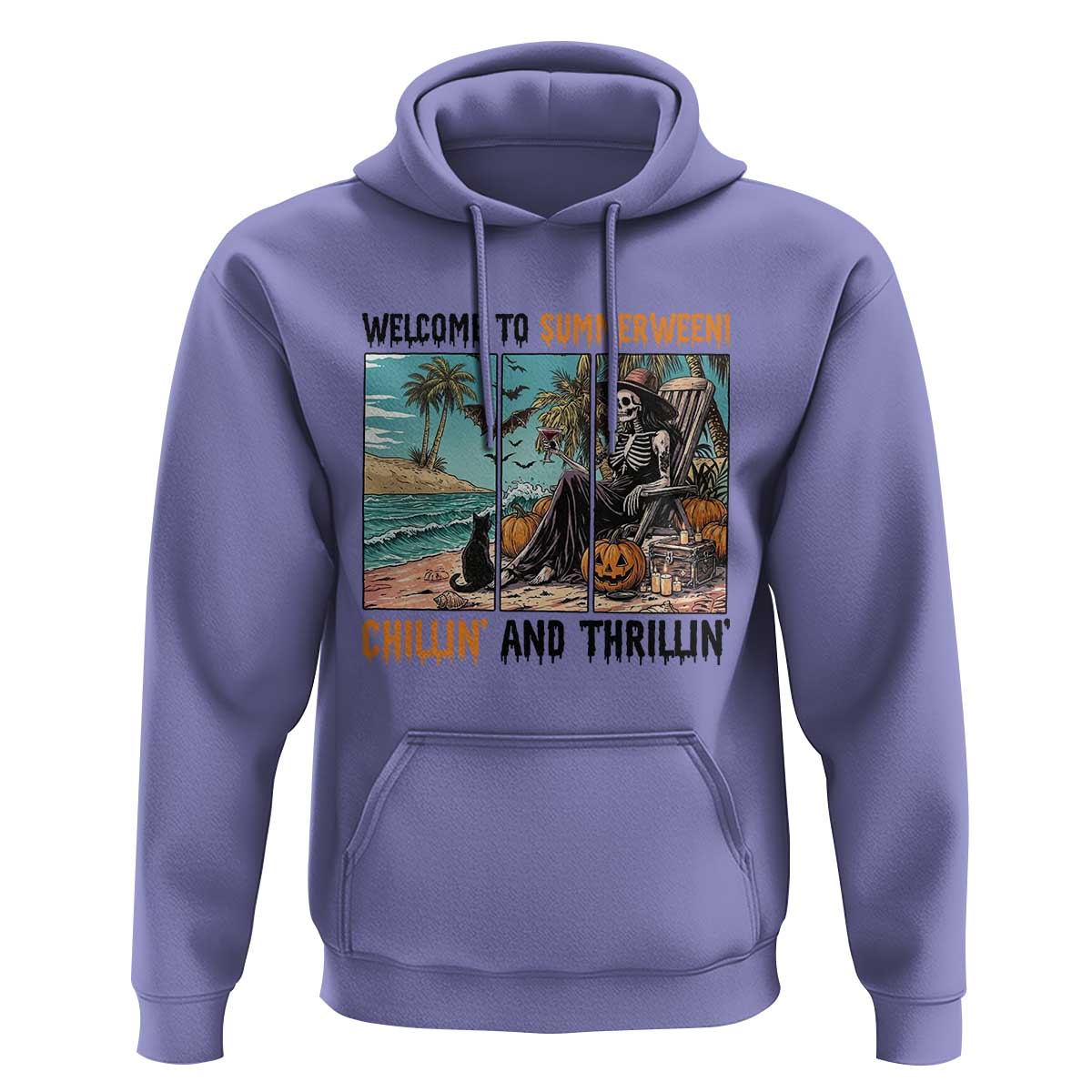 Welcome To Summerween Chillin And Thrillin Hoodie Spooky Beach Party Gift