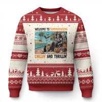 Welcome To Summerween Chillin And Thrillin Ugly Christmas Sweater Spooky Beach Party Gift