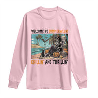 Welcome To Summerween Chillin And Thrillin Long Sleeve Shirt Spooky Beach Party Gift