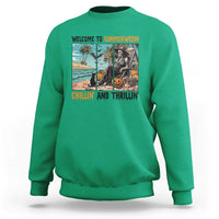 Welcome To Summerween Chillin And Thrillin Sweatshirt Spooky Beach Party Gift