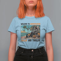 Welcome To Summerween Chillin And Thrillin T Shirt For Women Spooky Beach Party Gift