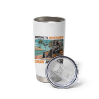 Welcome To Summerween Chillin And Thrillin Tumbler Cup Spooky Beach Party Gift