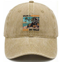 Welcome To Summerween Chillin And Thrillin Washed Cotton Baseball Cap Spooky Beach Party Gift