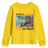 Welcome To Summerween Chillin And Thrillin Youth Sweatshirt Spooky Beach Party Gift