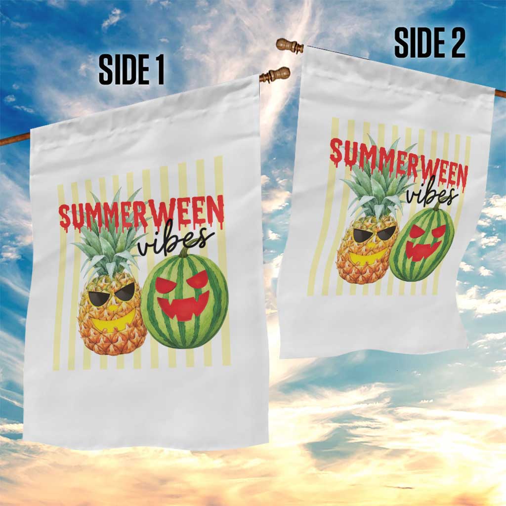 Funny Summerween Fruit Garden Flag Spooky Pineapple Watermelon Graphic