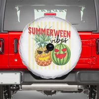Funny Summerween Fruit Spare Tire Cover Spooky Pineapple Watermelon Graphic