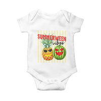 Funny Summerween Fruit Baby Onesie Spooky Pineapple Watermelon Graphic