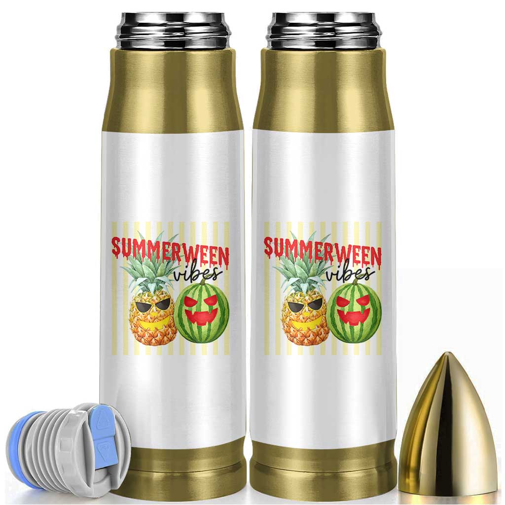 Funny Summerween Fruit Bullet Tumbler Spooky Pineapple Watermelon Graphic