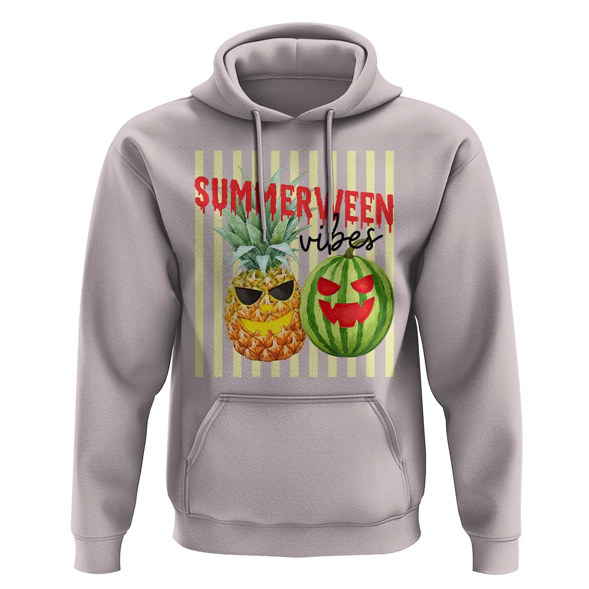 Funny Summerween Fruit Hoodie Spooky Pineapple Watermelon Graphic