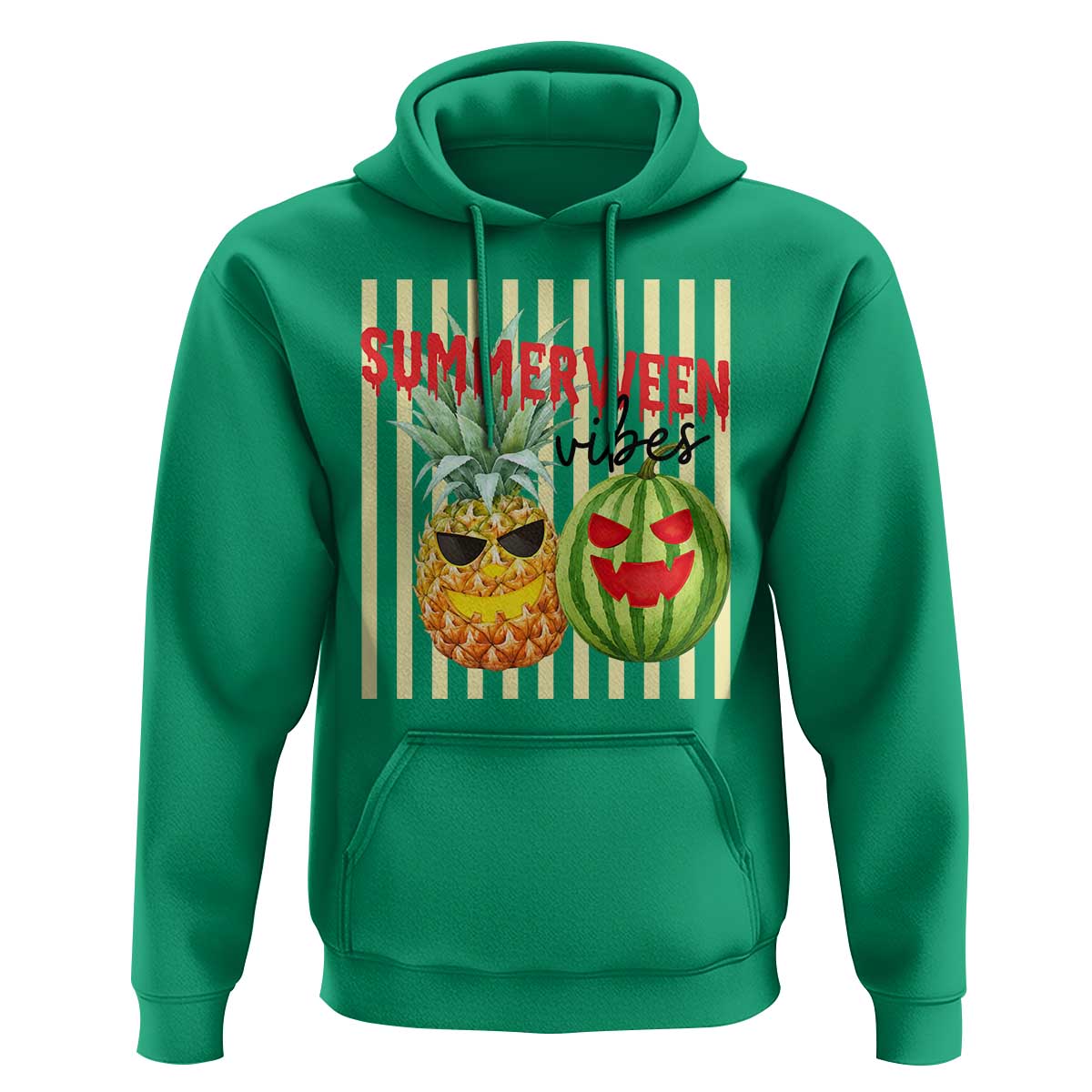 Funny Summerween Fruit Hoodie Spooky Pineapple Watermelon Graphic
