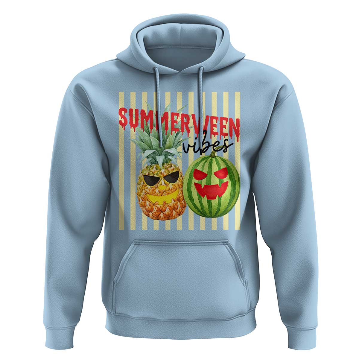 Funny Summerween Fruit Hoodie Spooky Pineapple Watermelon Graphic