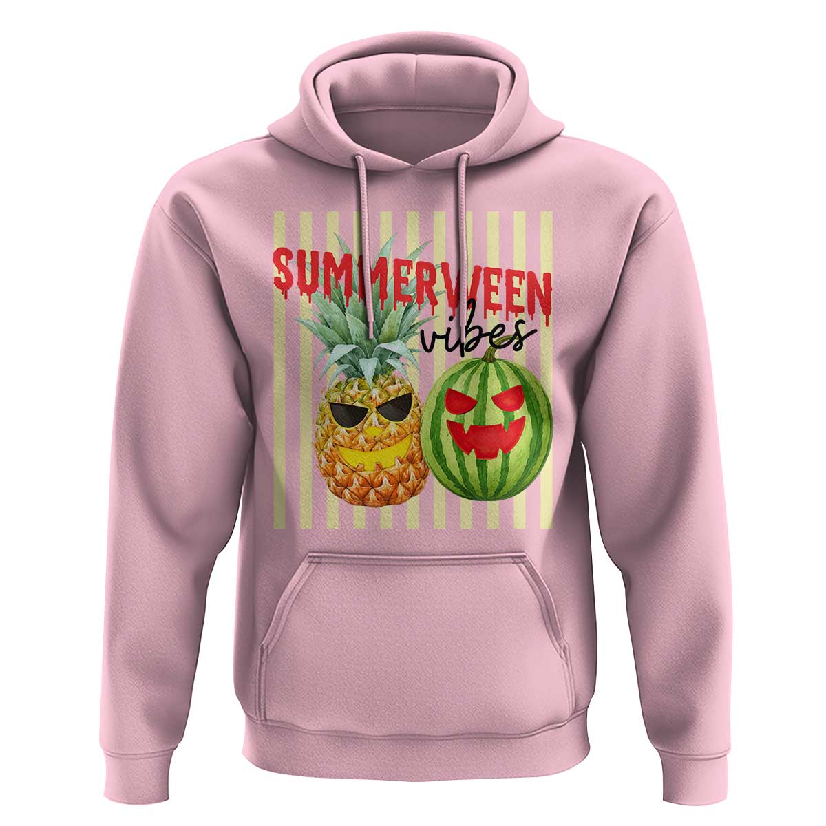 Funny Summerween Fruit Hoodie Spooky Pineapple Watermelon Graphic