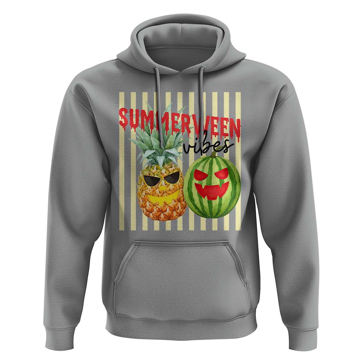 Funny Summerween Fruit Hoodie Spooky Pineapple Watermelon Graphic