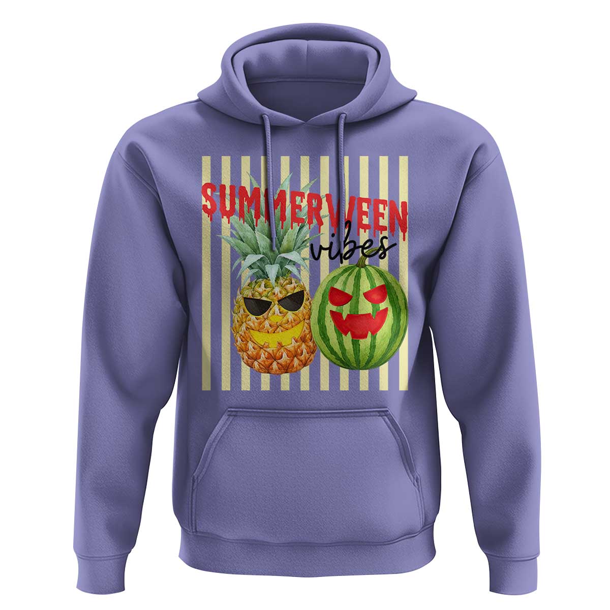 Funny Summerween Fruit Hoodie Spooky Pineapple Watermelon Graphic