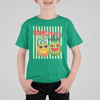 Funny Summerween Fruit T Shirt For Kid Spooky Pineapple Watermelon Graphic